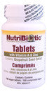 NutriBiotic Tablets with Vitamin A & Zin contains Grapefruit Seed Extract, 100 vegan tablets