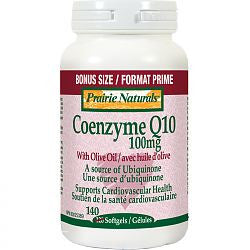 Prairie Naturals Coenzyme Q10 100mg with Olive Oil 140 Softgels